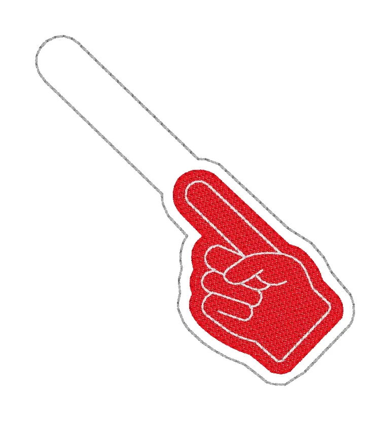 Foam finger snap tab and charm set machine embroidery design DIGITAL DOWNLOAD