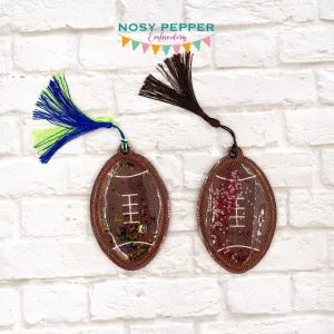 Football applique shaker bookmark/bag tag/ornament machine embroidery file DIGITAL DOWNLOAD