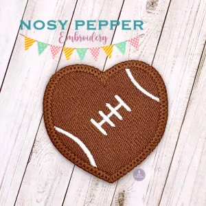 Football Heart Patch machine embroidery file(2 sizes included) DIGITAL DOWNLOAD