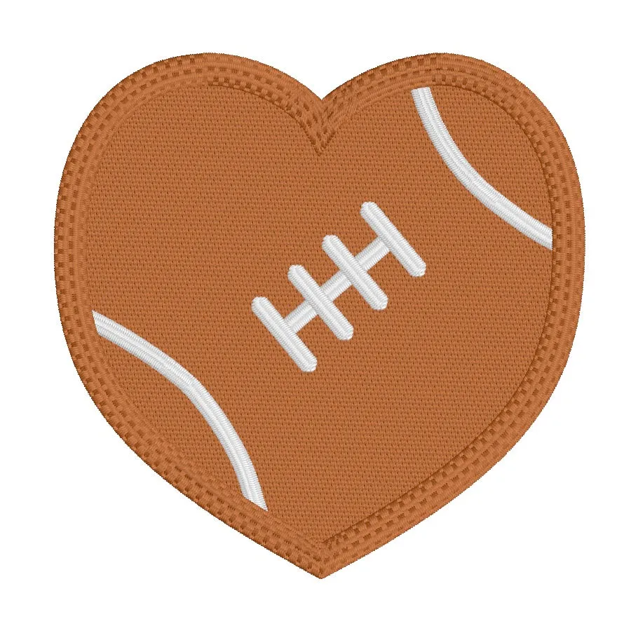 Football Heart Patch machine embroidery file(2 sizes included) DIGITAL DOWNLOAD