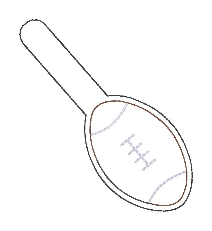 Football shaker snap tab and eyelet fob machine embroidery file (single and multi files included) DIGITAL DOWNLOAD