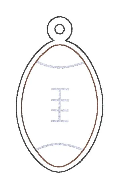 Football shaker snap tab and eyelet fob machine embroidery file (single and multi files included) DIGITAL DOWNLOAD