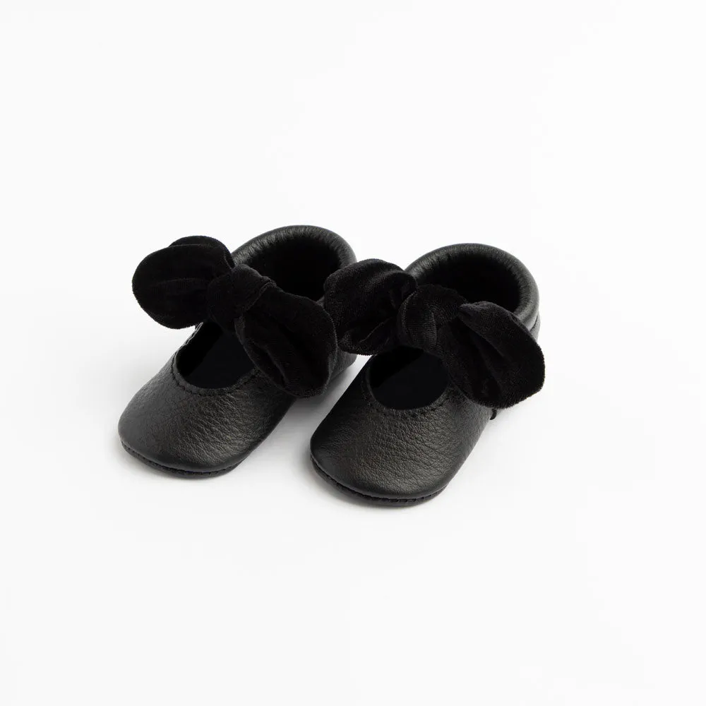 Freshly Picked Black Velvet Knotted Bow Mini Sole