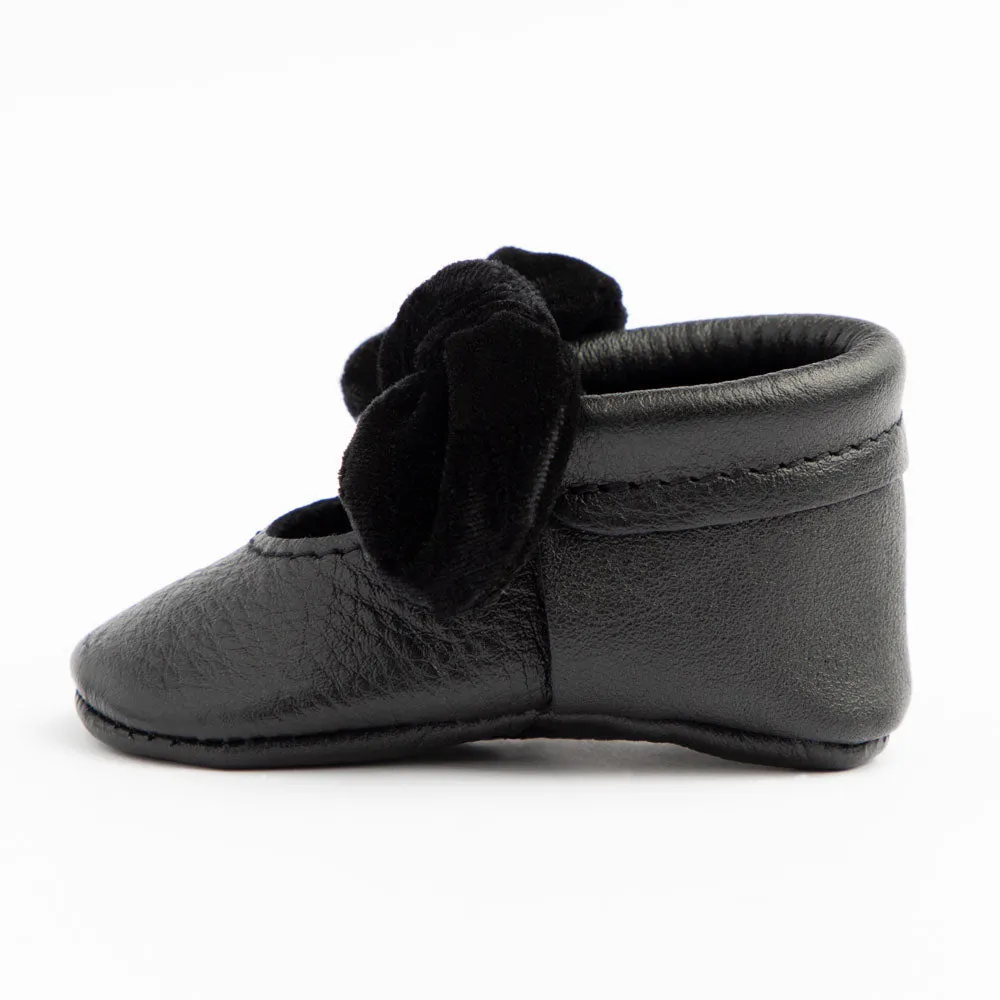 Freshly Picked Black Velvet Knotted Bow Mini Sole