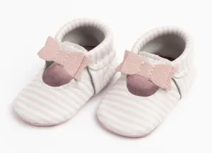 Freshly Picked Pink Stripe Ballet Flat Bow Mini Sole