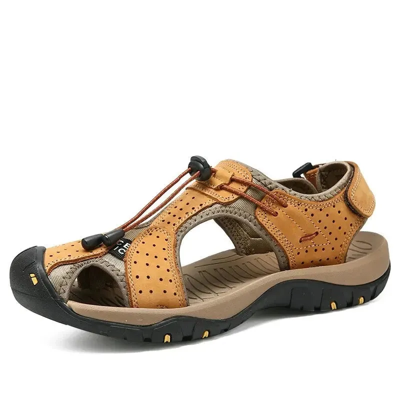 Genuine Leather Sandals Soft Outdoor Casual Shoes Men Brand Summer Footwear New Large Size 38-48 Fashion Sandals For Men v1