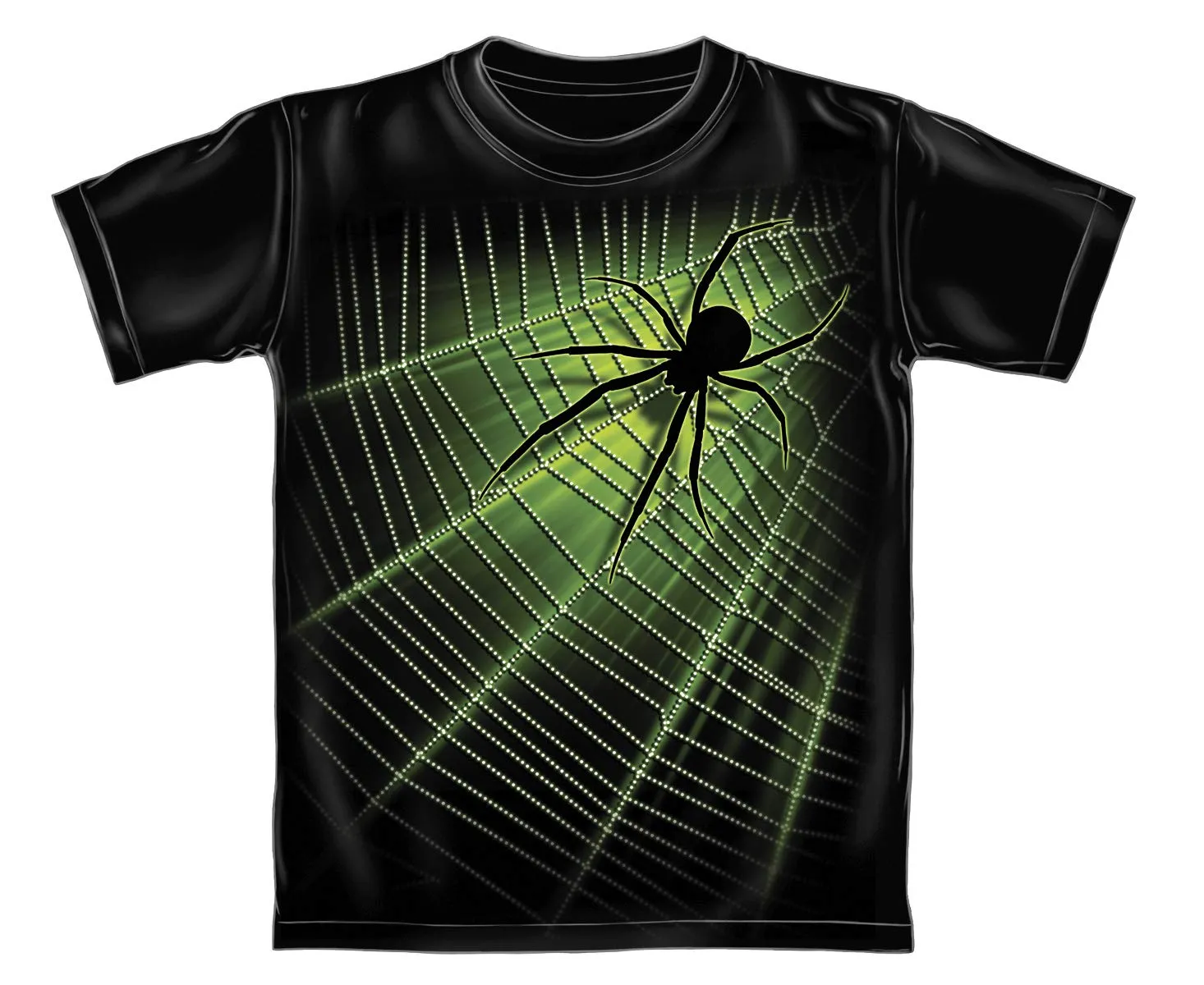 Giant Spider Web Glow in The Dark Adult Tee Shirt (Adult XXL