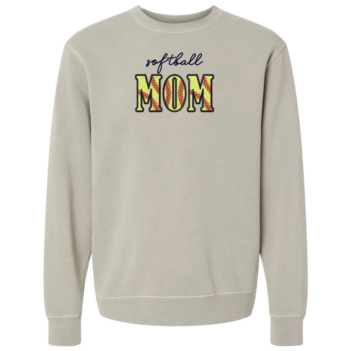 Glitter Embroidery 'Softball Mama/Mom' Cozy Crew