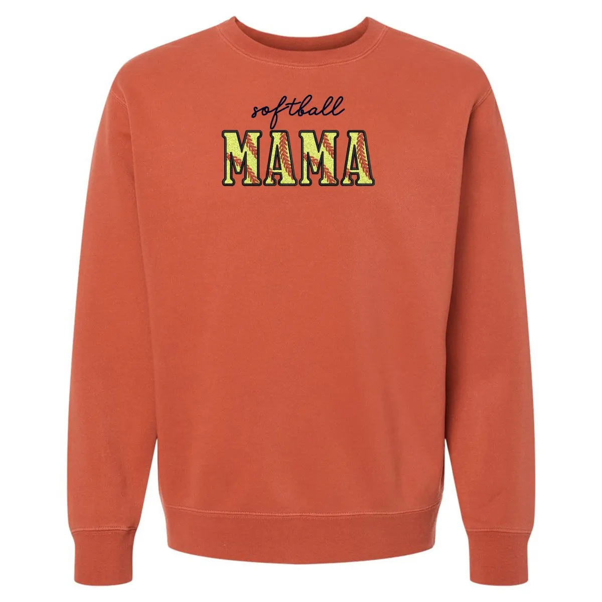 Glitter Embroidery 'Softball Mama/Mom' Cozy Crew