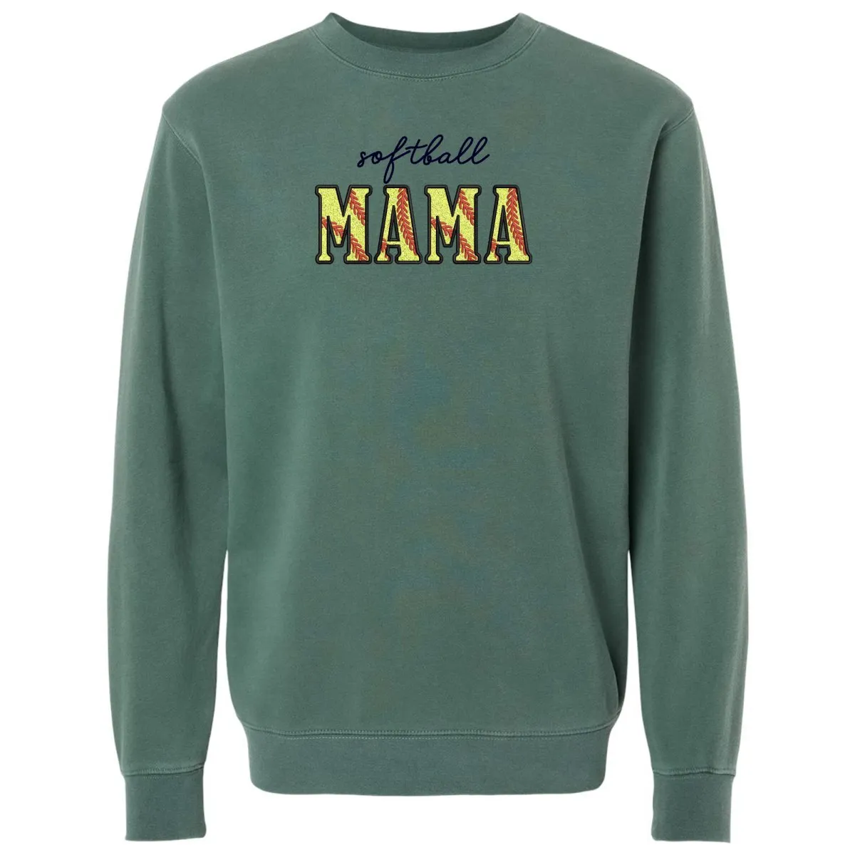 Glitter Embroidery 'Softball Mama/Mom' Cozy Crew