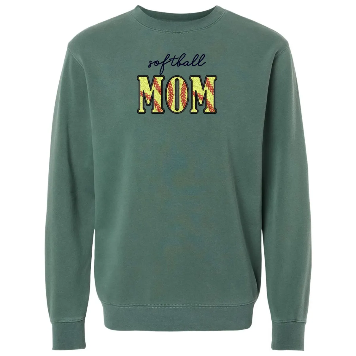 Glitter Embroidery 'Softball Mama/Mom' Cozy Crew