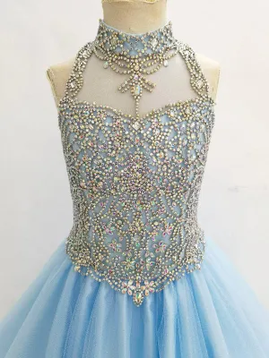 Glitzly Beaded Bodice Little Girls Sky Blue Value Pageant Dress