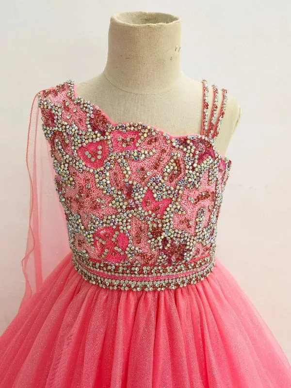 Glitzy Beaded Bodice Little Princess Formal Dress Pageant