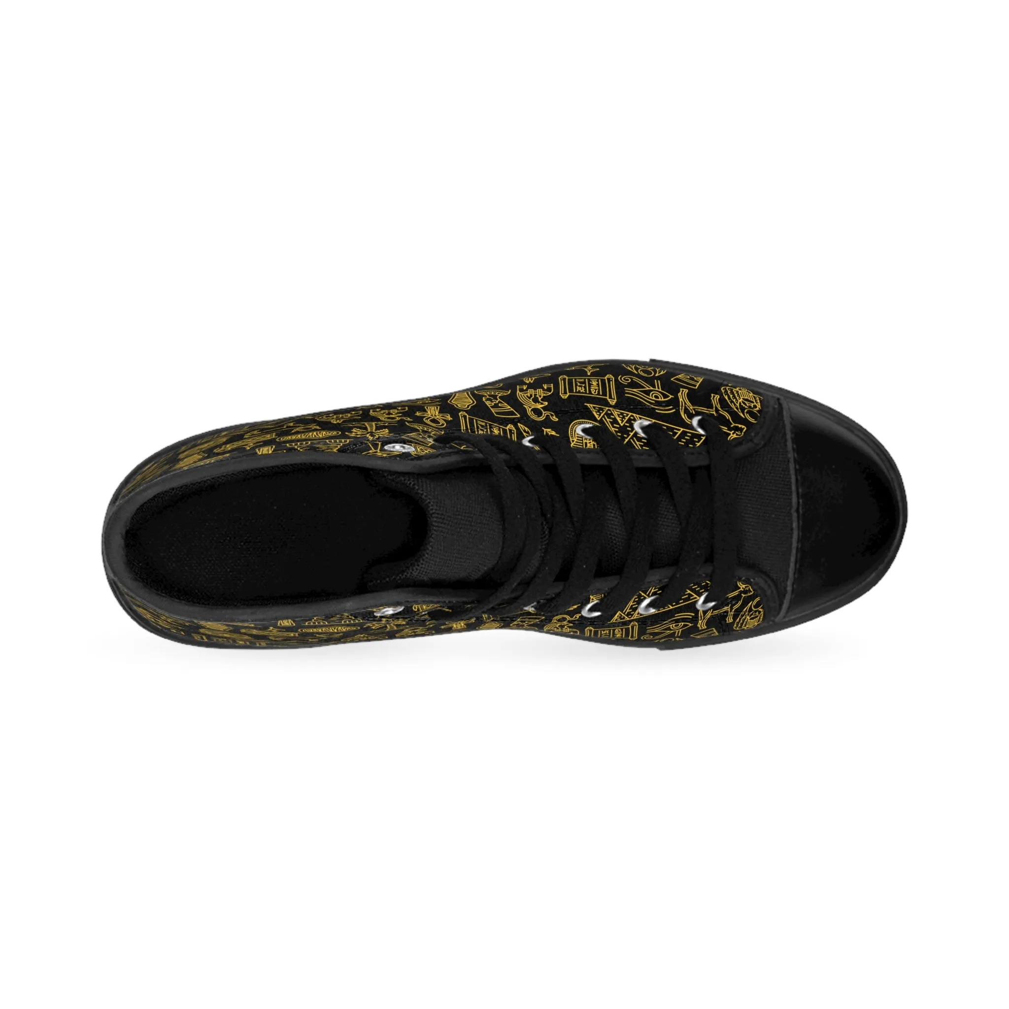 Golden Egyptian Pattern Theme Women's Classic Sneakers