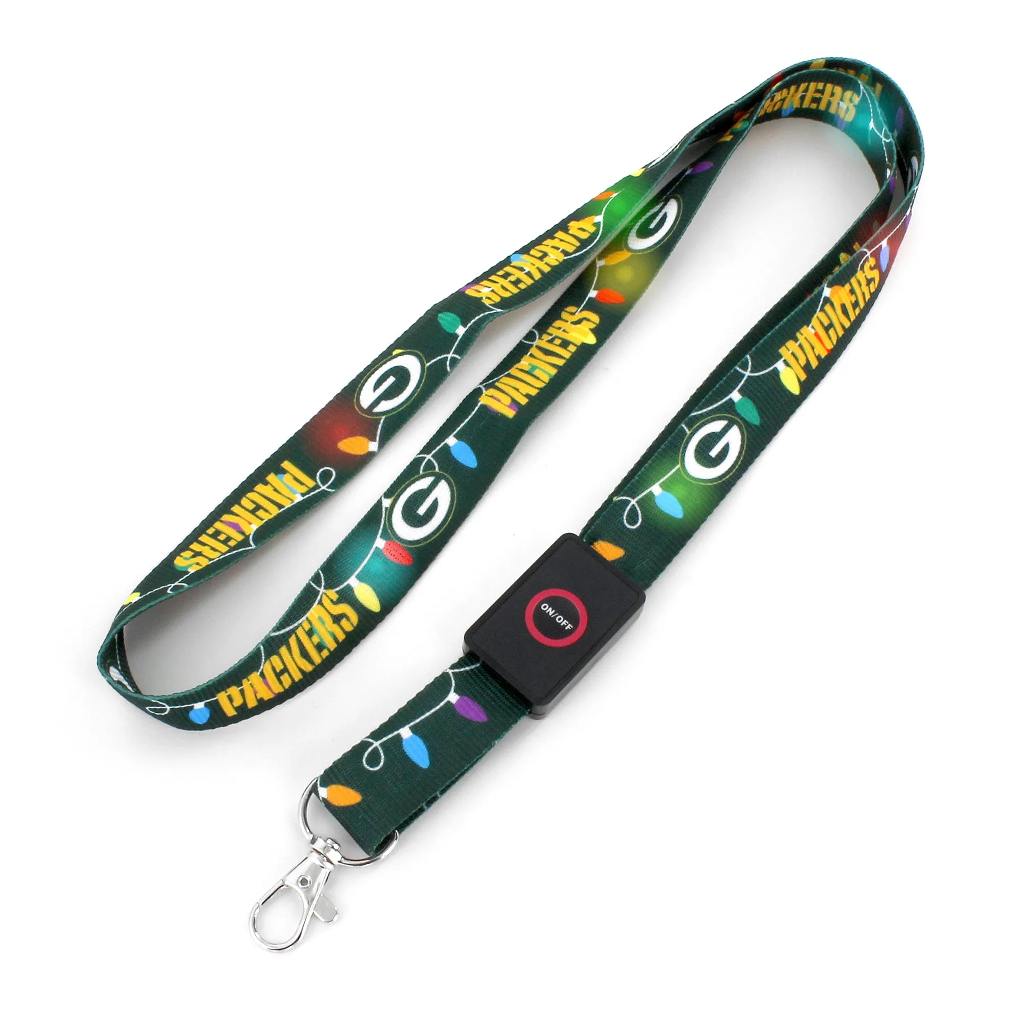 Green Bay Packers Holiday Lights LED Lanyard