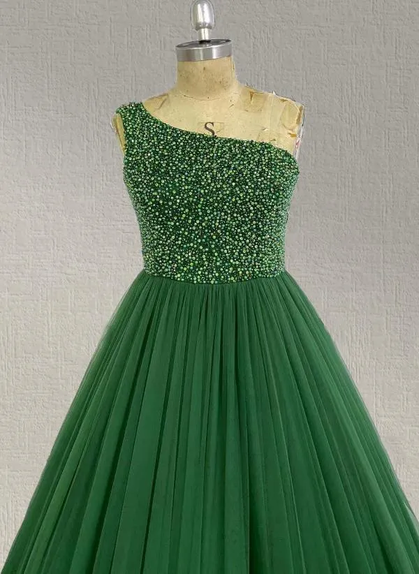 Green Teen and Miss Green Ball Gown Pageant Dresses