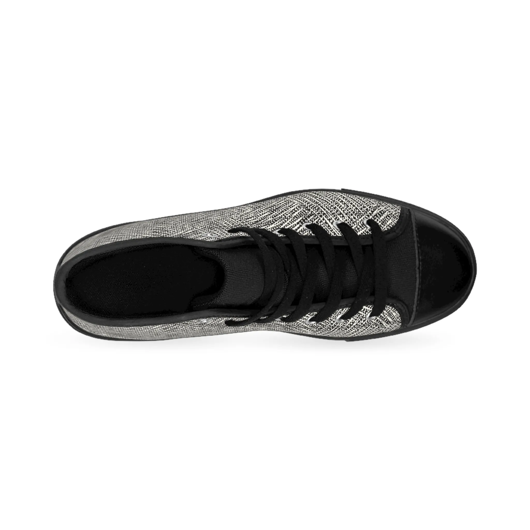 Grey Checkered Pattern Women's Classic Sneakers