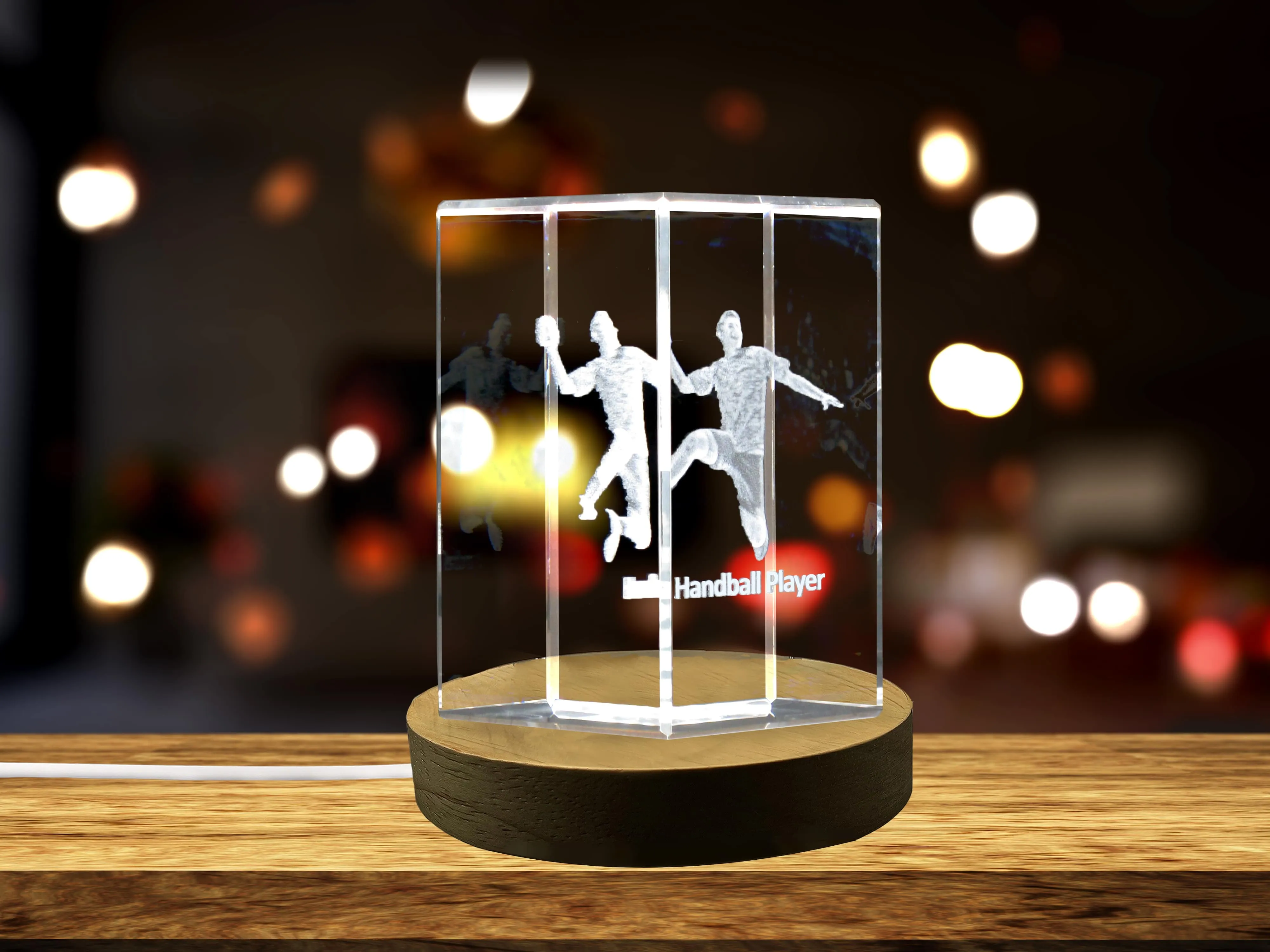 Handball Player 3D Engraved Crystal 3D Engraved Crystal Keepsake/Gift/Decor/Collectible/Souvenir