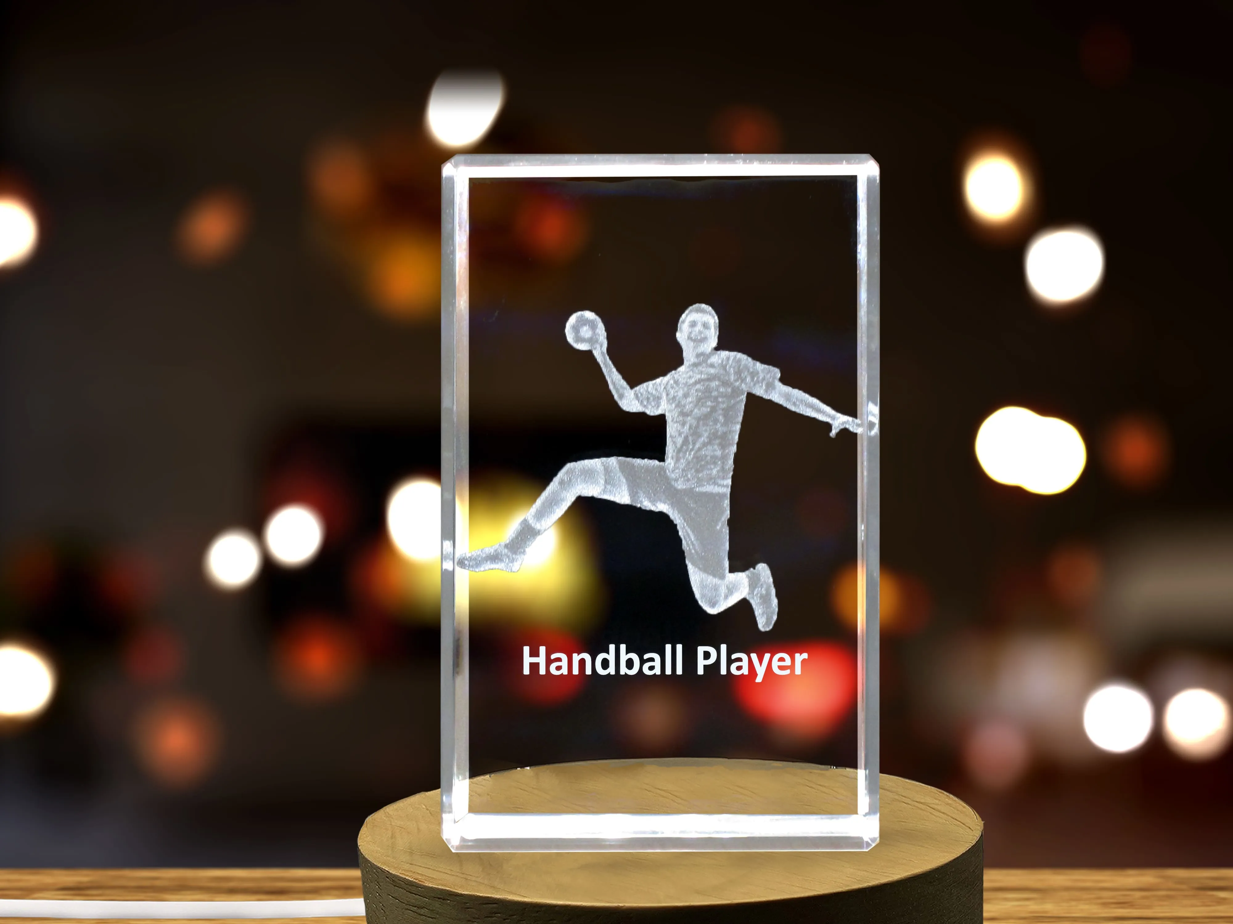 Handball Player 3D Engraved Crystal 3D Engraved Crystal Keepsake/Gift/Decor/Collectible/Souvenir