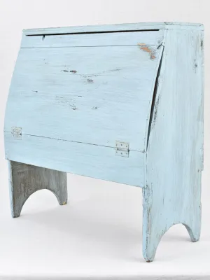 Italian drop front storage console, blue, 27¼"