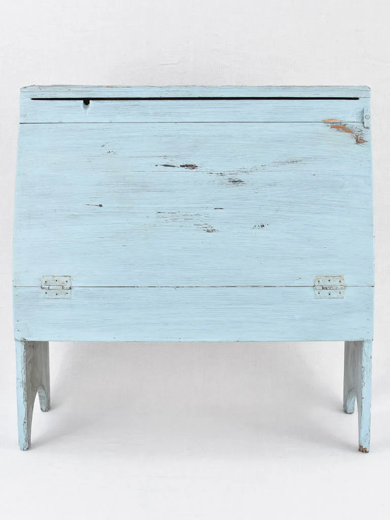 Italian drop front storage console, blue, 27¼"