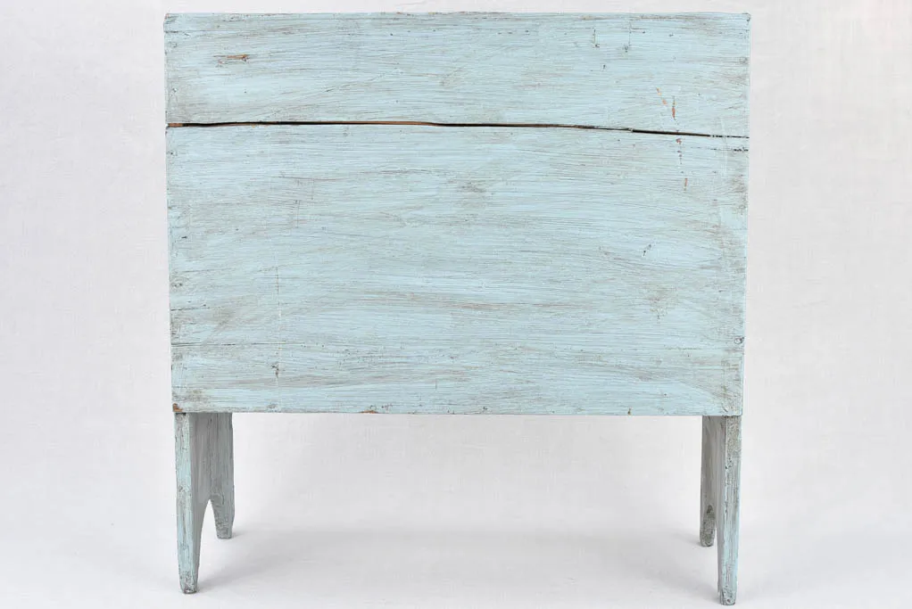 Italian drop front storage console, blue, 27¼"