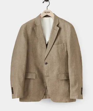 Italian Linen Sutton Jacket in Safari Tan