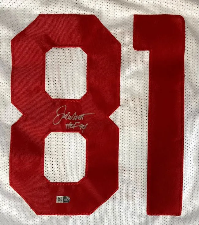 Jackie Smith St. Louis Signed White Football Jersey HOF 94 Sports Integrity