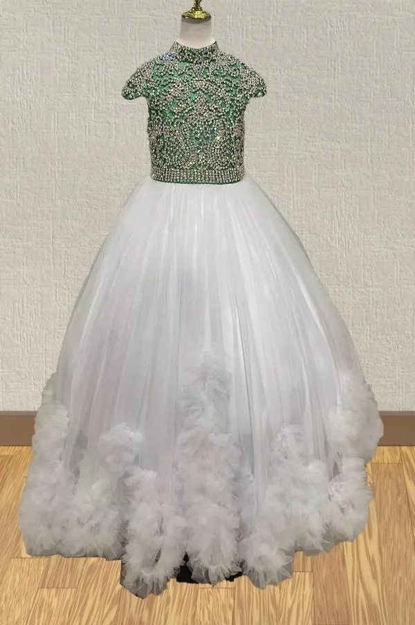 Junior Miss Cap Sleeve Sparkly Pageant Dresses