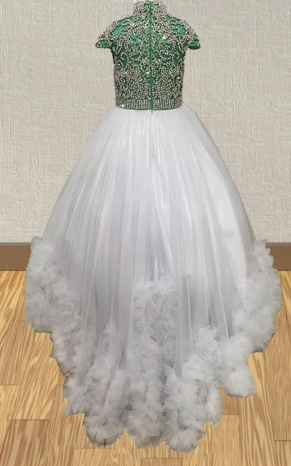 Junior Miss Cap Sleeve Sparkly Pageant Dresses