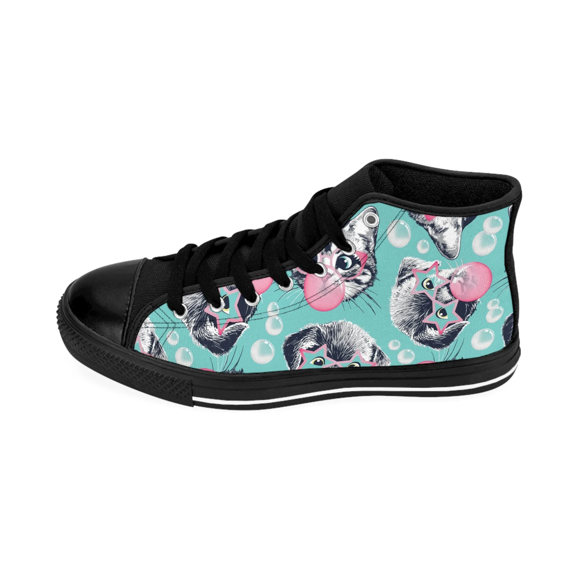 Kitten and Puppy Bubblegum Women's Classic Sneakers