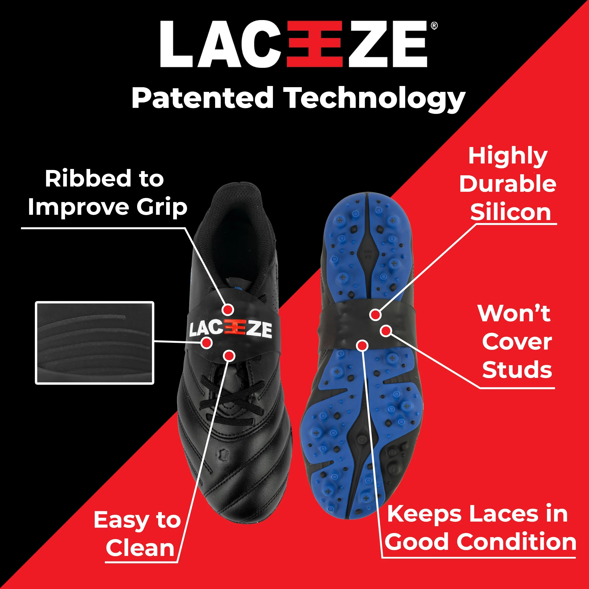 Laceeze MAX Bands fits size 8 onwards - 3 Pair Pack.