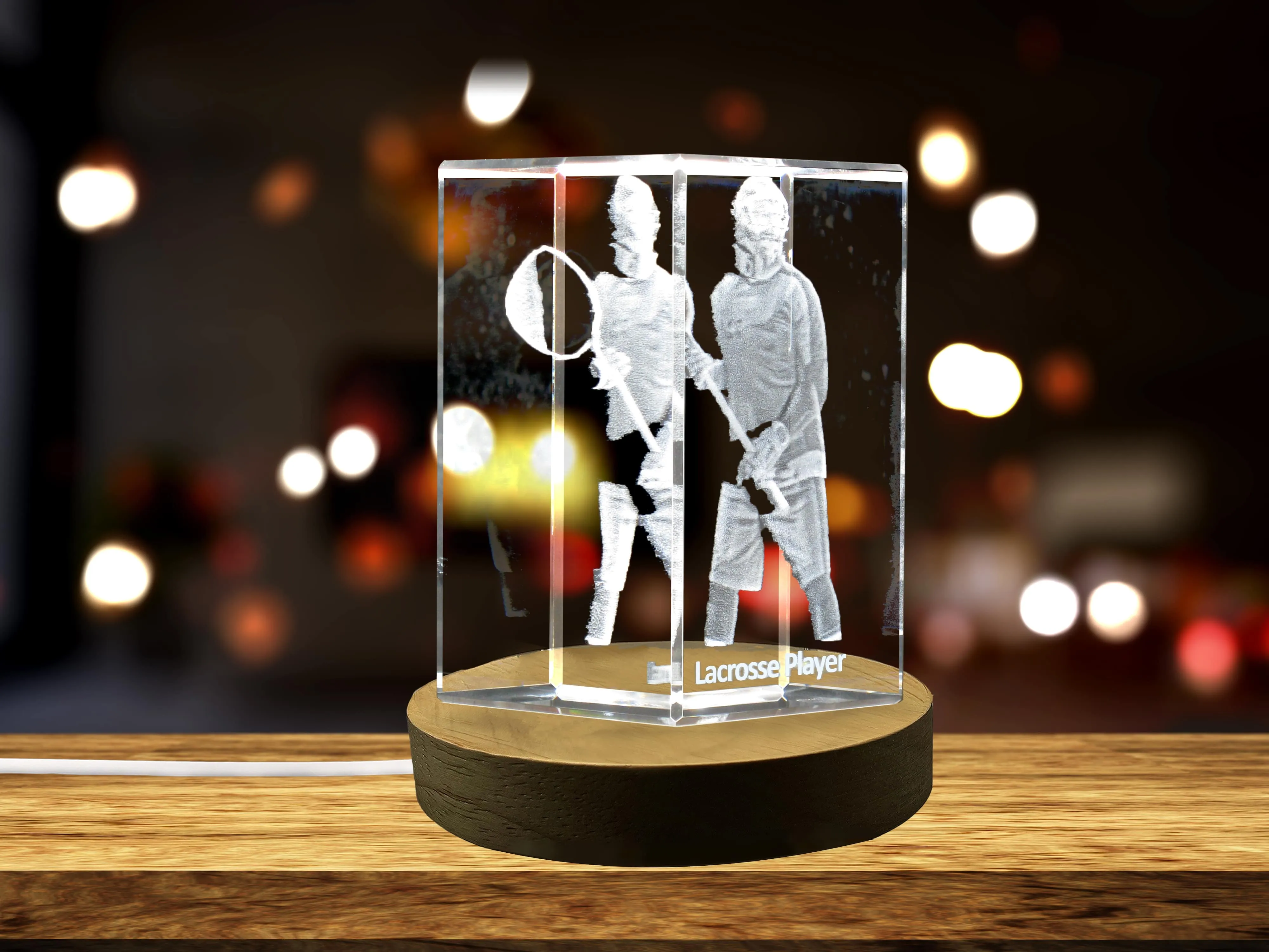 Lacrosse Player 3D Engraved Crystal 3D Engraved Crystal Keepsake/Gift/Decor/Collectible/Souvenir