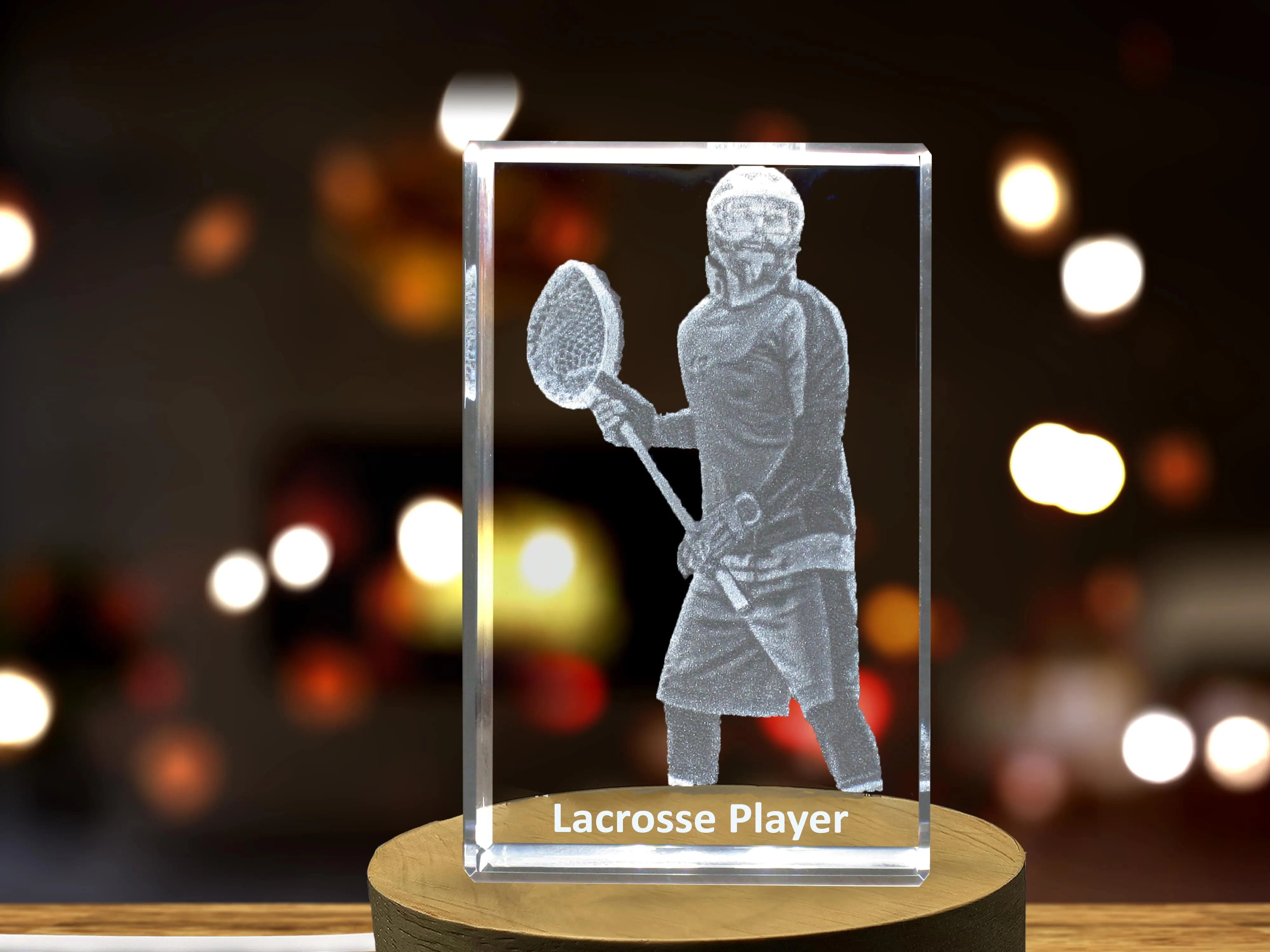 Lacrosse Player 3D Engraved Crystal 3D Engraved Crystal Keepsake/Gift/Decor/Collectible/Souvenir