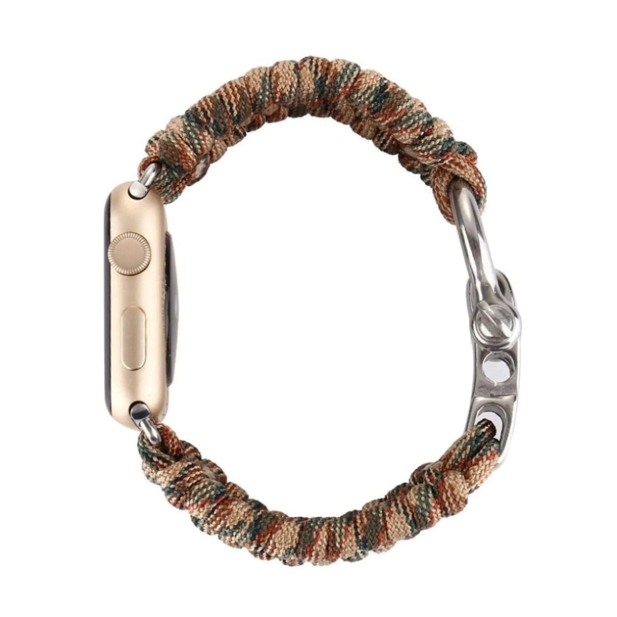 le Watch Series 4 44mm braided rope watch strap - Jungle Camouflage