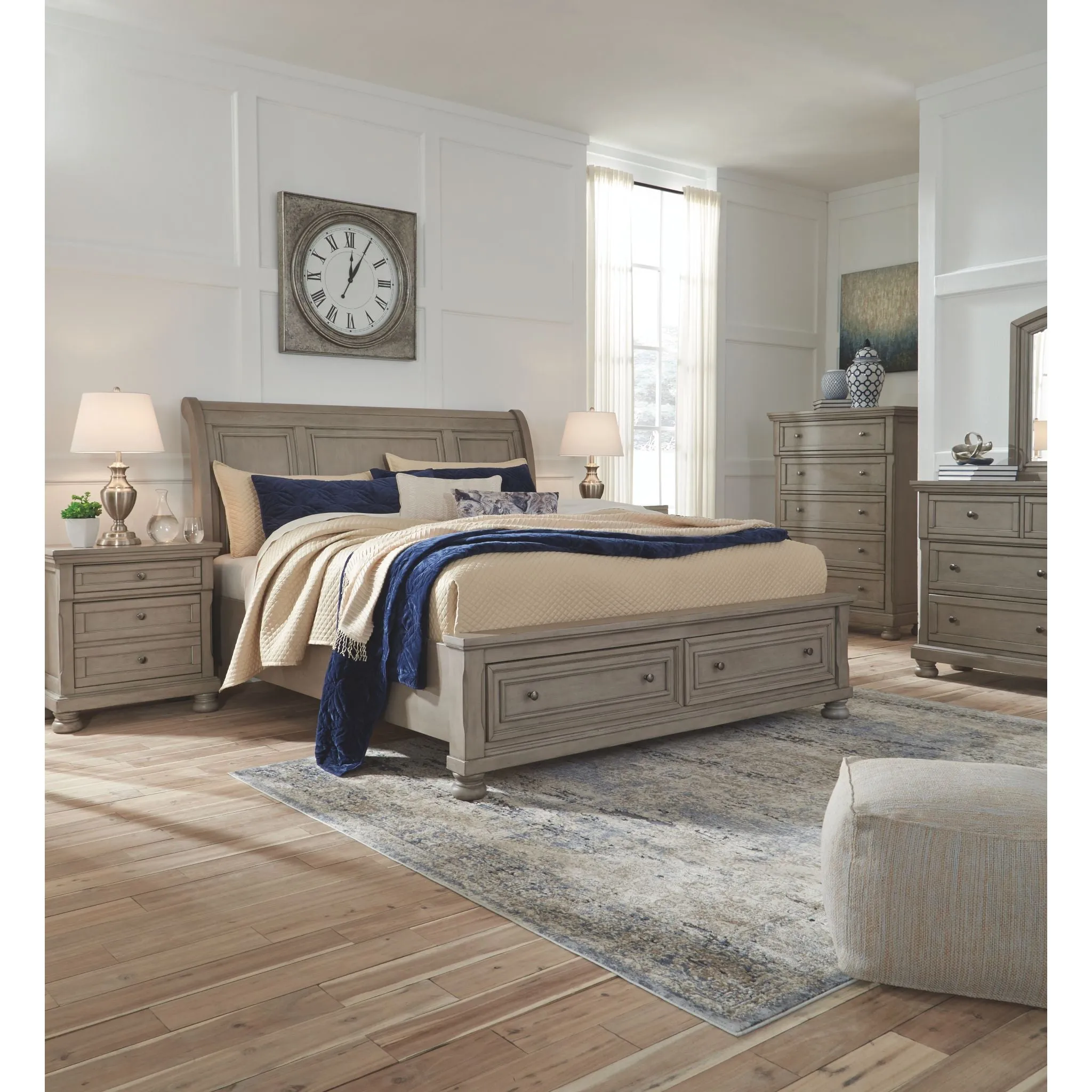 Lettner 3 Piece Sleigh Headboard with Storage Footboard