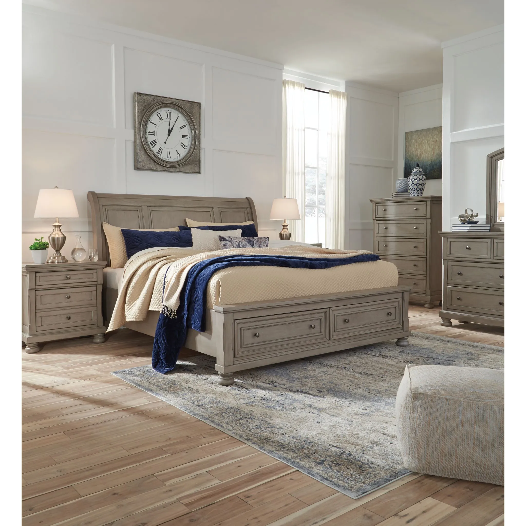 Lettner 3 Piece Sleigh Headboard with Storage Footboard