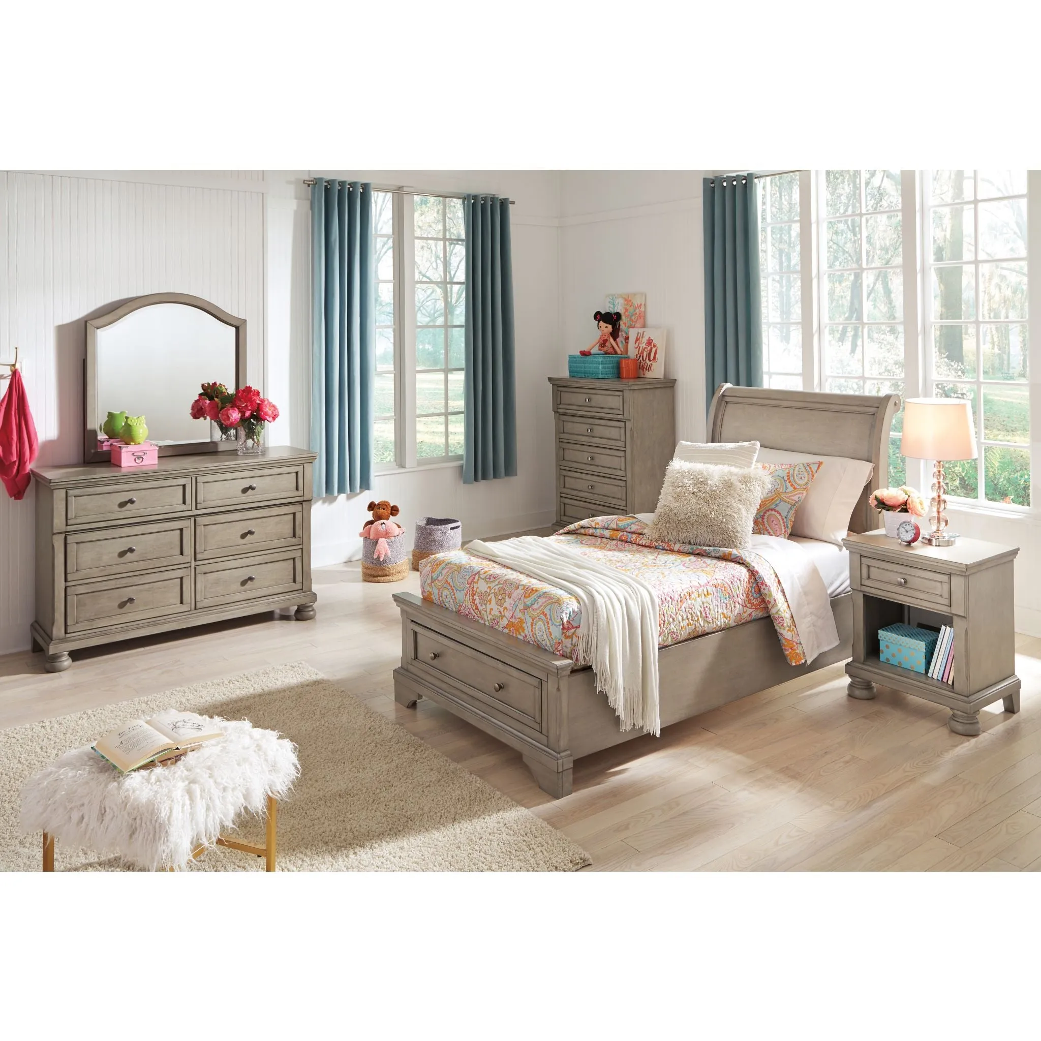 Lettner Twin Sleigh Storage Bed