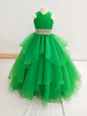 Little Girls Elegant Vogue Multi-layer Evening Gown