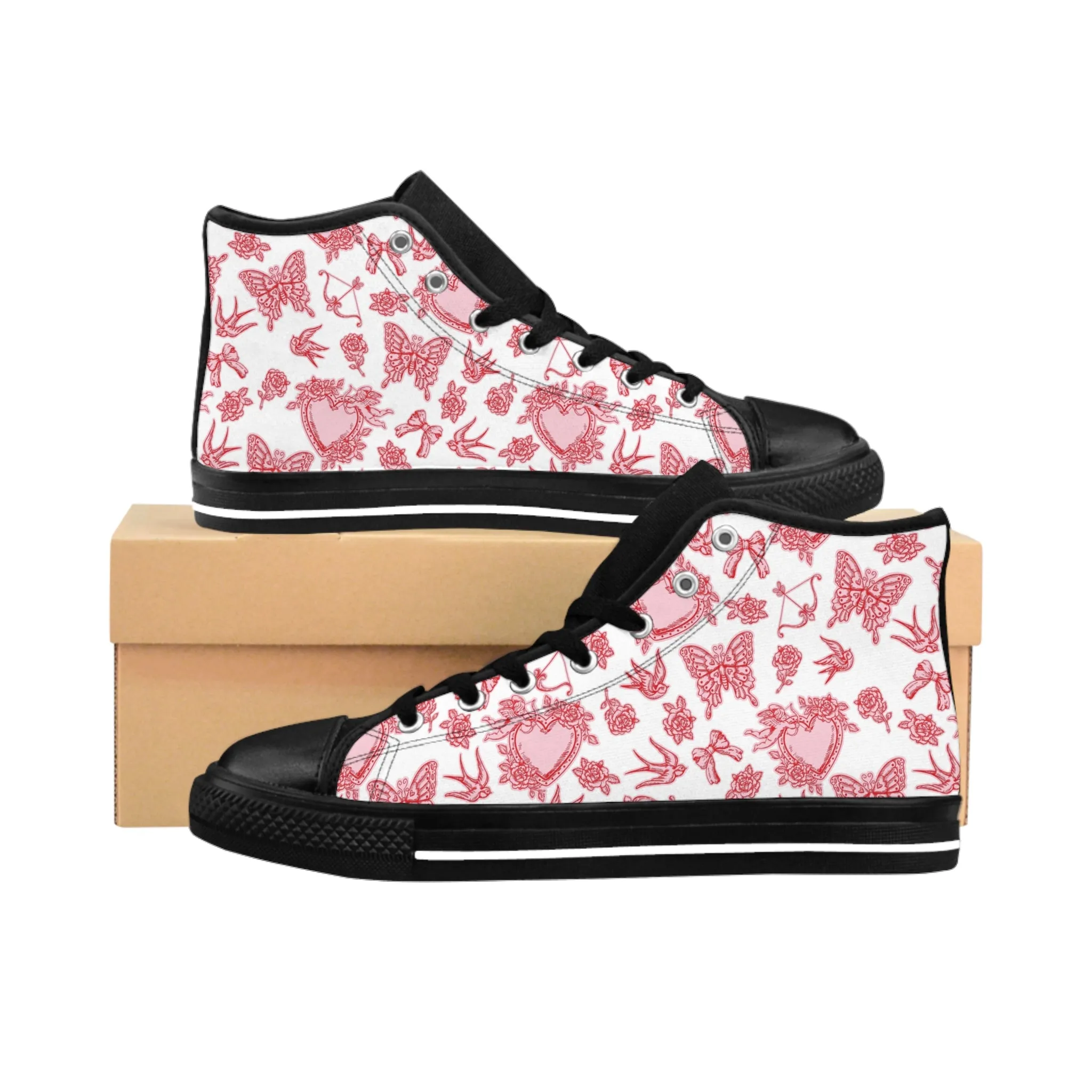 Love Pattern Women's Classic Sneakers