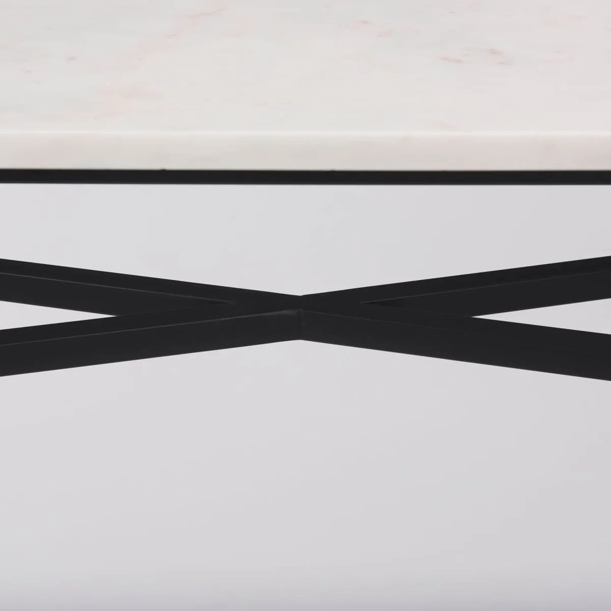 Lucas Console Table White Marble | Black Metal