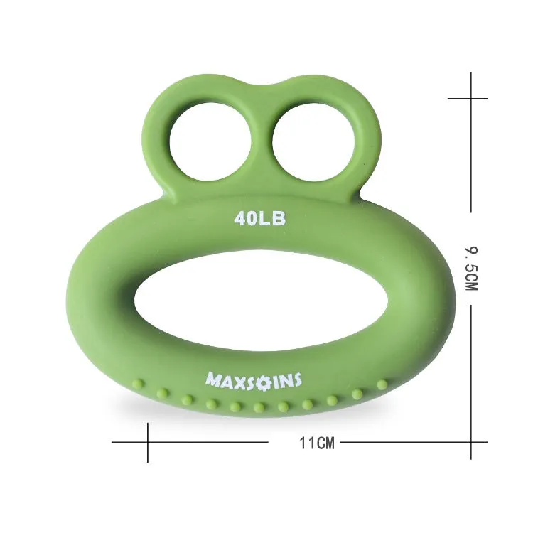 MAXSOINS MXO-DOUBLE-001 Frog Shape Finger Grip Training Device Finger Grip Ring, Specification: 20LB (Double-sided Green)