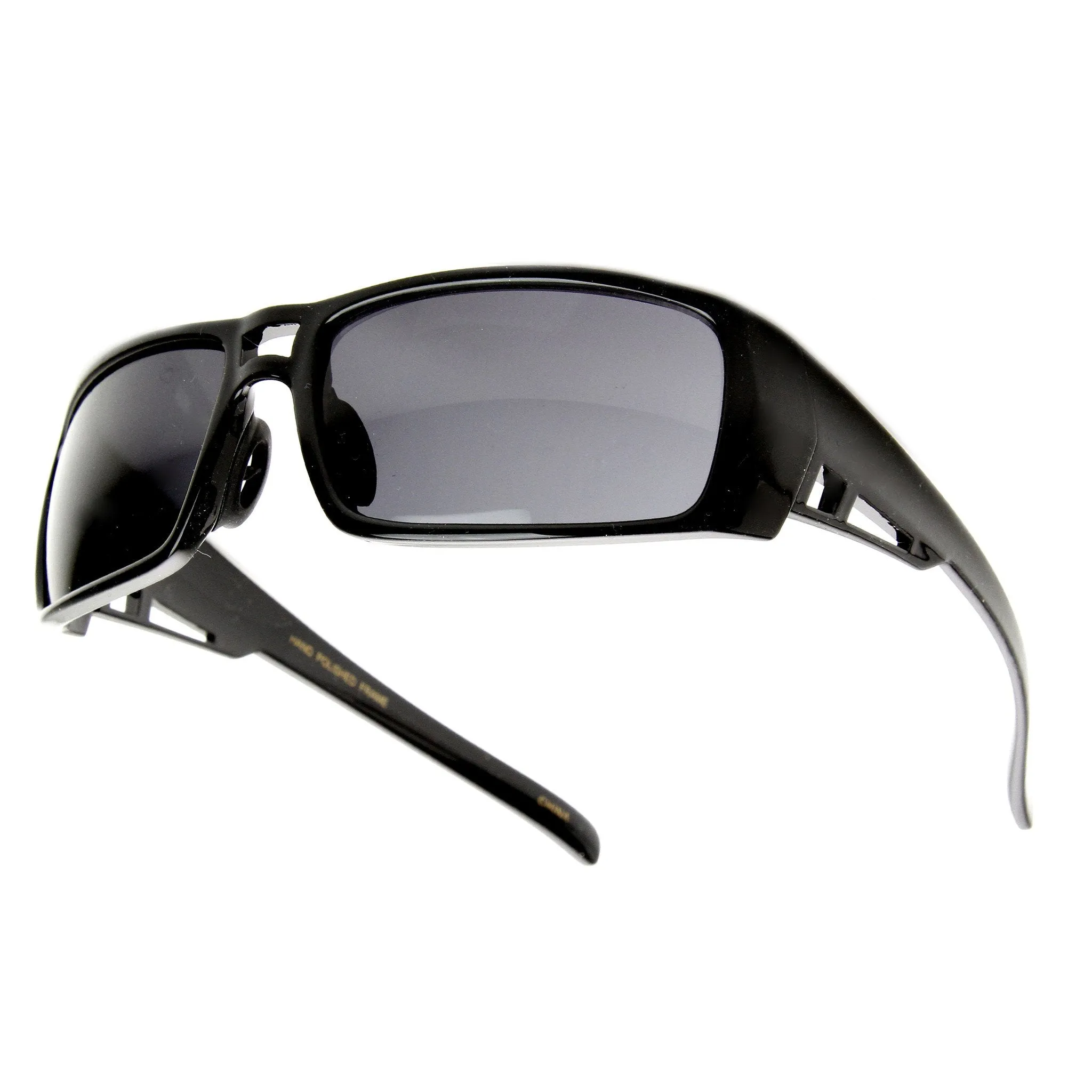 Mens Action Sports Wrap Around Aviator Sunglasses 8262