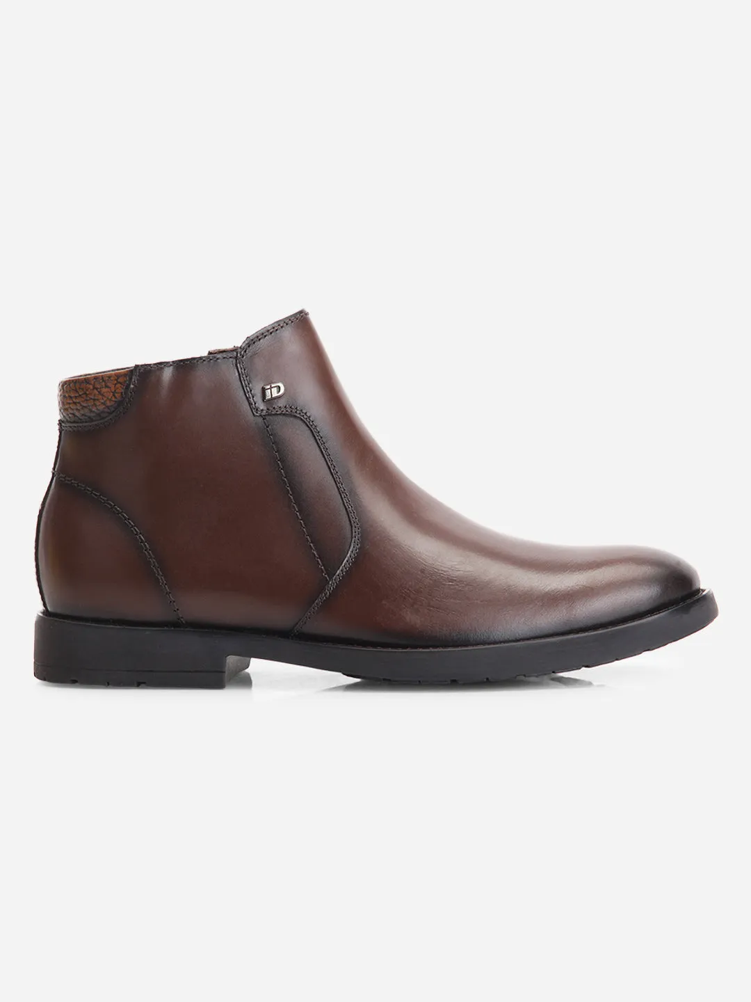 Men's Brown Round Toe Ankle Boot (ID2227)