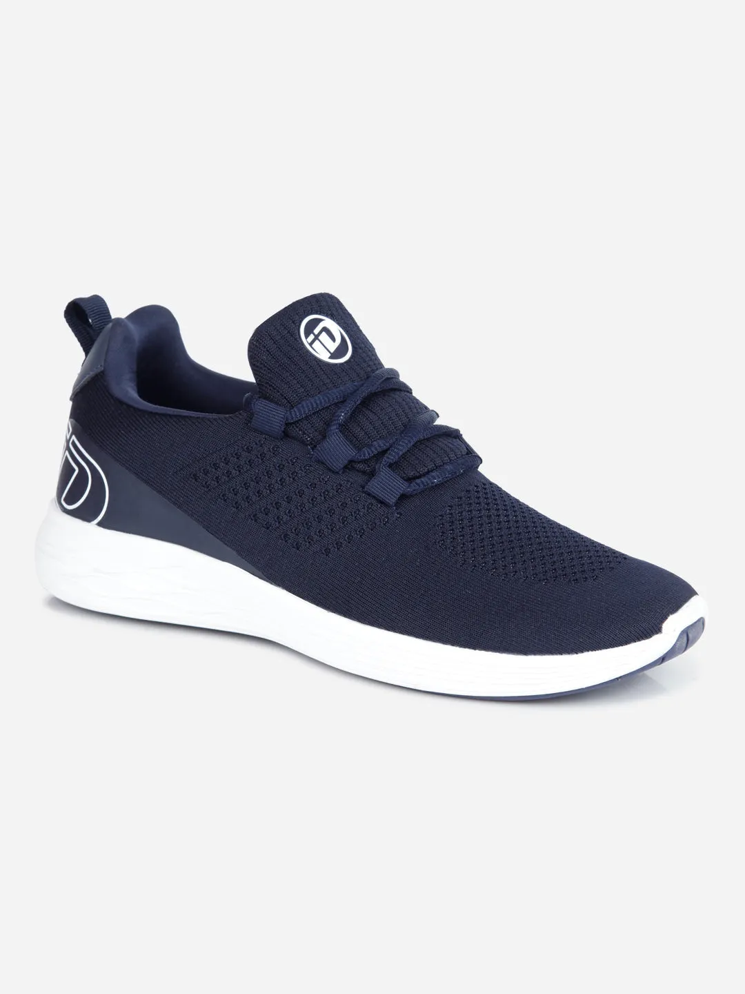 Men's Navy Knitted Lace Up Sneaker (ID7512)