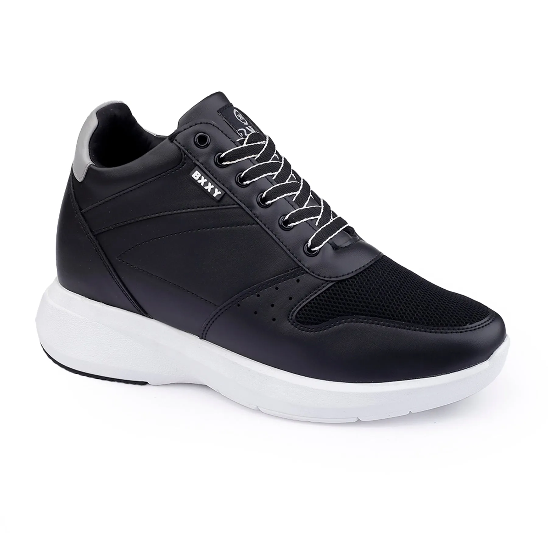 Men's Stylish Hidden Height Increasing Faux Leather Material Casual Outdoor Lace-Up Shoes