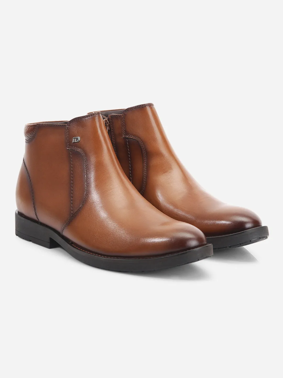 Men's Tan Round Toe Ankle Boot (ID2227)