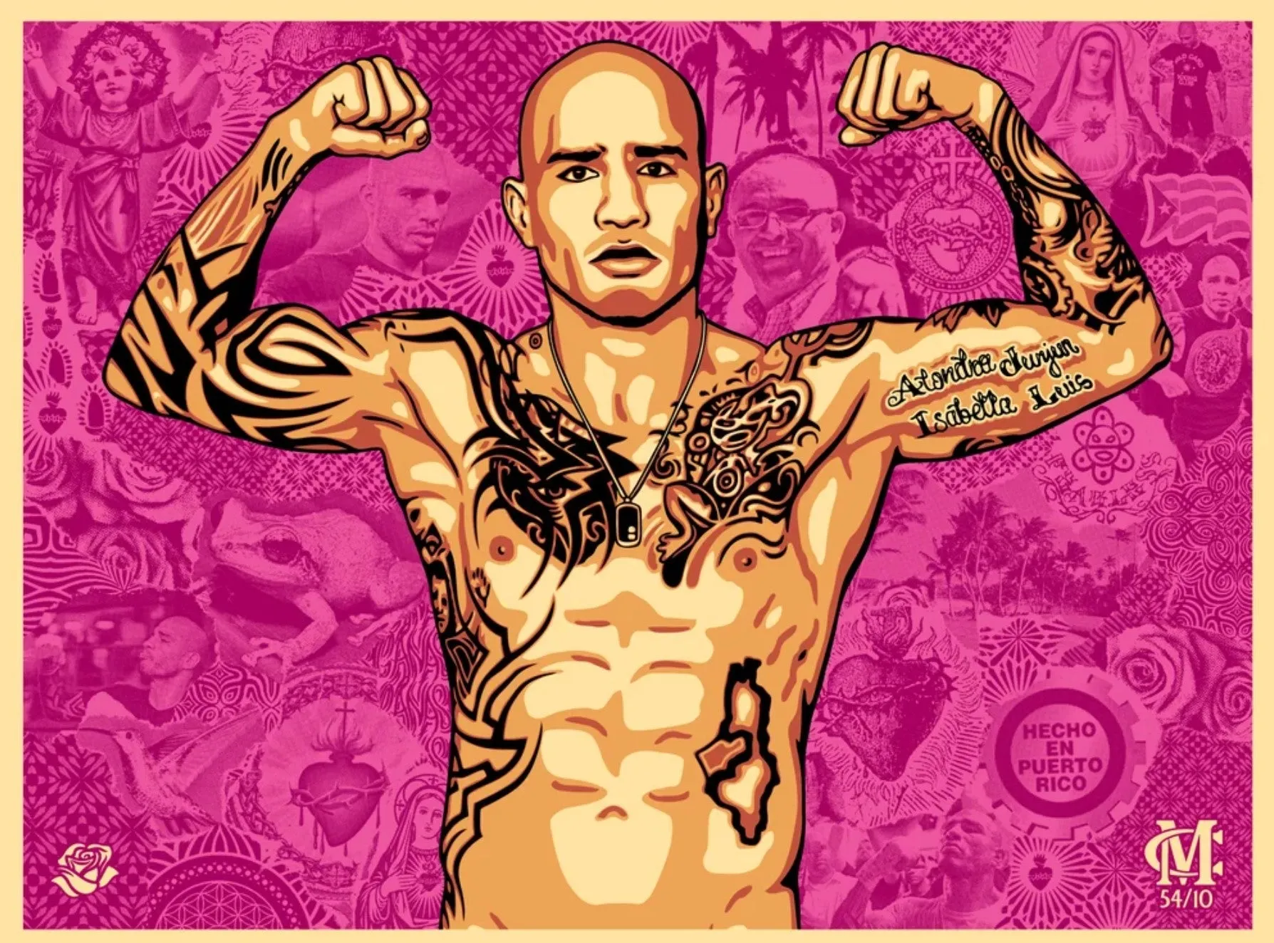 Miguel Cotto Serigraph Print by Ernesto Yerena Montejano- Hecho Con Ganas