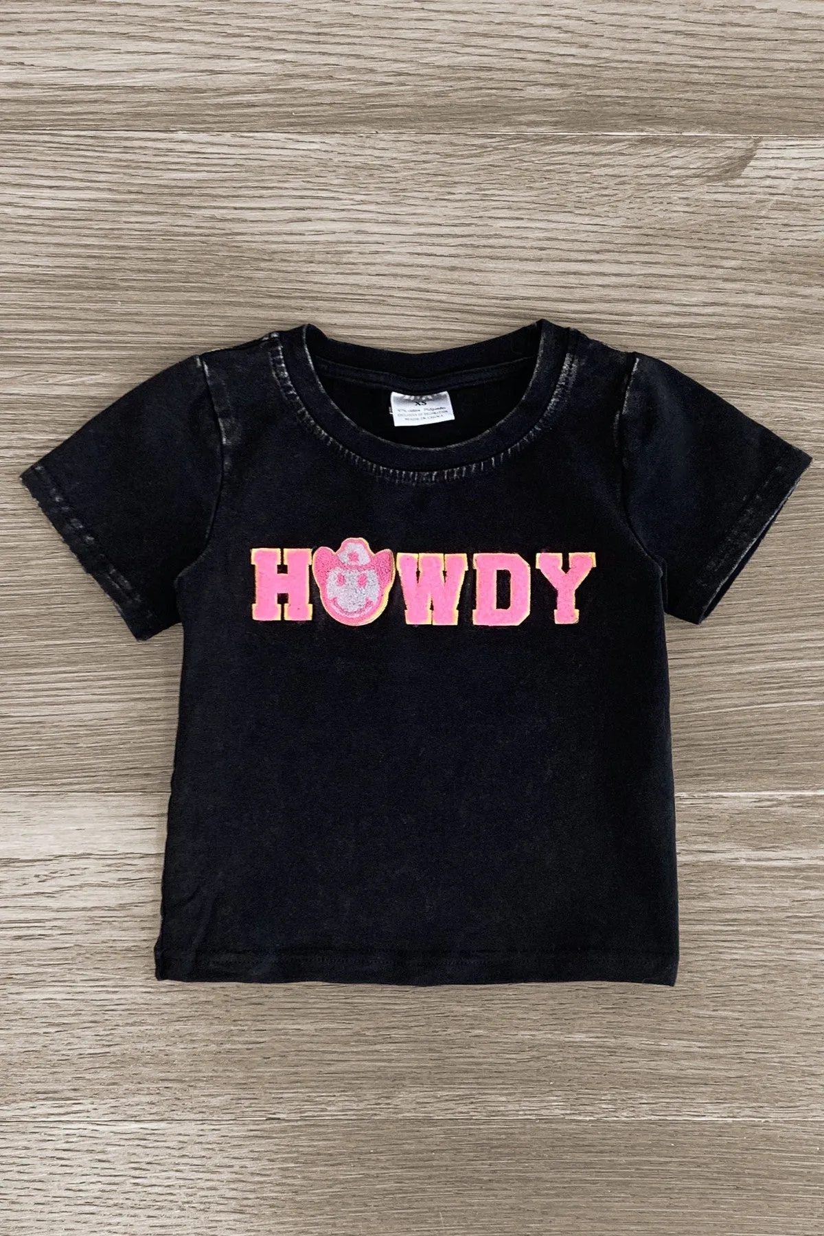 Mom & Me - "Howdy" Black Chenille Patch Top