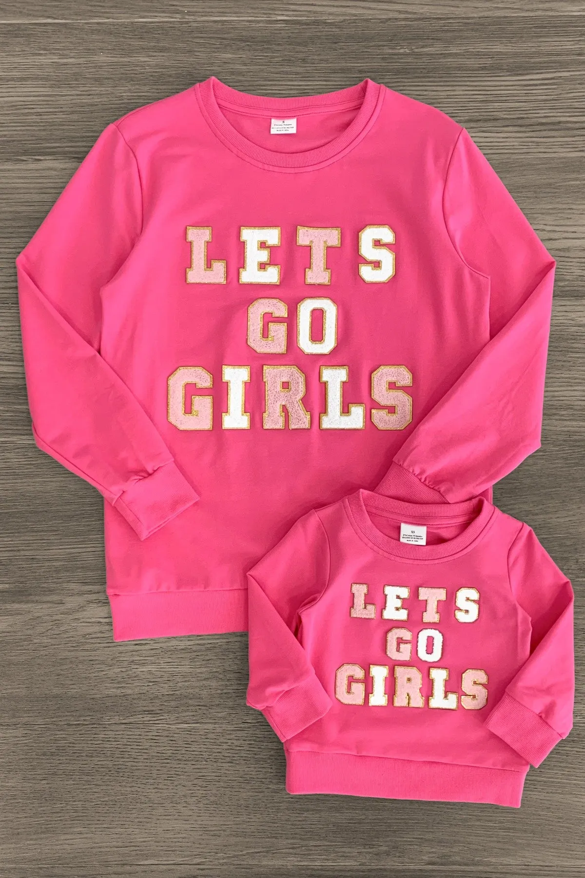 Mom & Me - "Let's Go Girls" Pink Long Sleeve Top